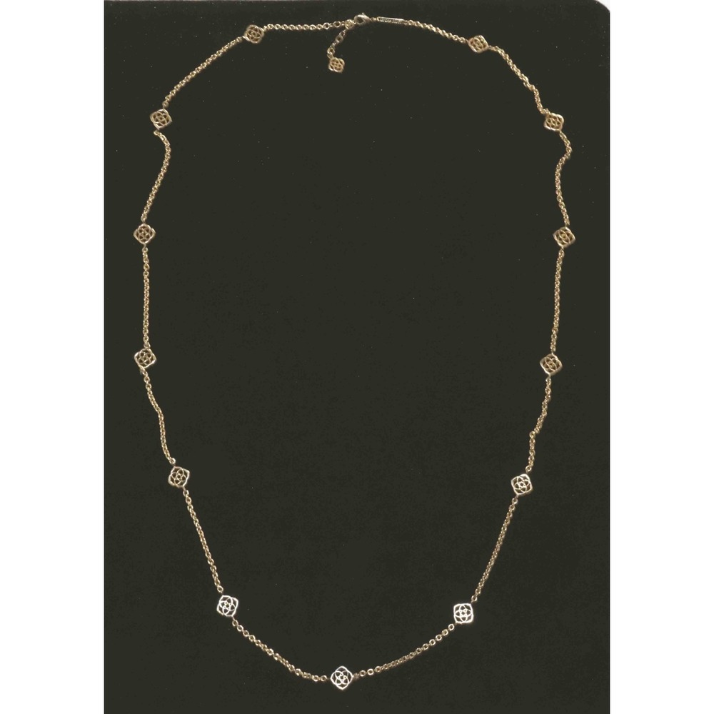 3 Kendra Scott Golt Tone Necklaces 28", 38" & 16" w/ 7" drop - Picture 7 of 11